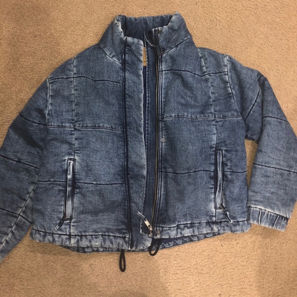 american eagle denim puffer jacket